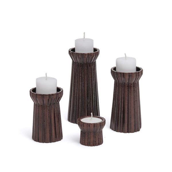 Qutub Copper Candle Stand - Large - Image 2