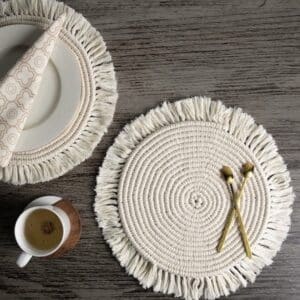 Handcrafted Macrame Table Placemats (set of 2)