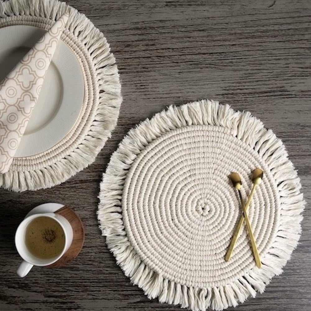 Handcrafted Macrame Table Placemats (set of 2)