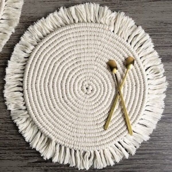 Handcrafted Macrame Table Placemats (set of 2) - Image 2