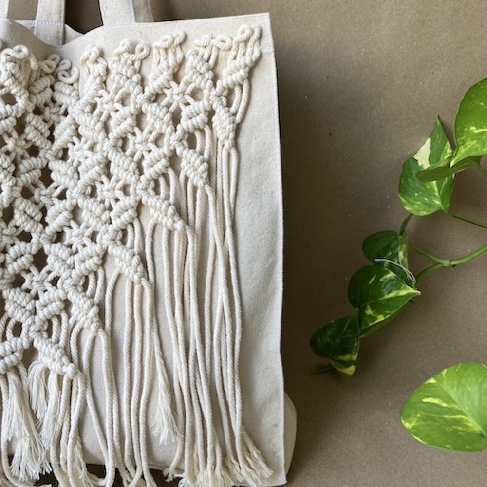 Cotton Grocery Tote Bag - Image 4