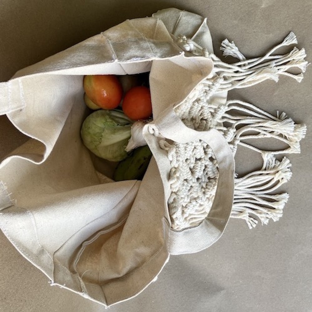 Cotton Grocery Tote Bag - Image 3